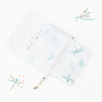 Baby Organic Swaddle in Dragonfly Print by Le Petit Society