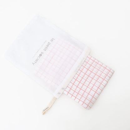 Baby Organic Swaddle in Pink Grid by Le Petit Society — image 5