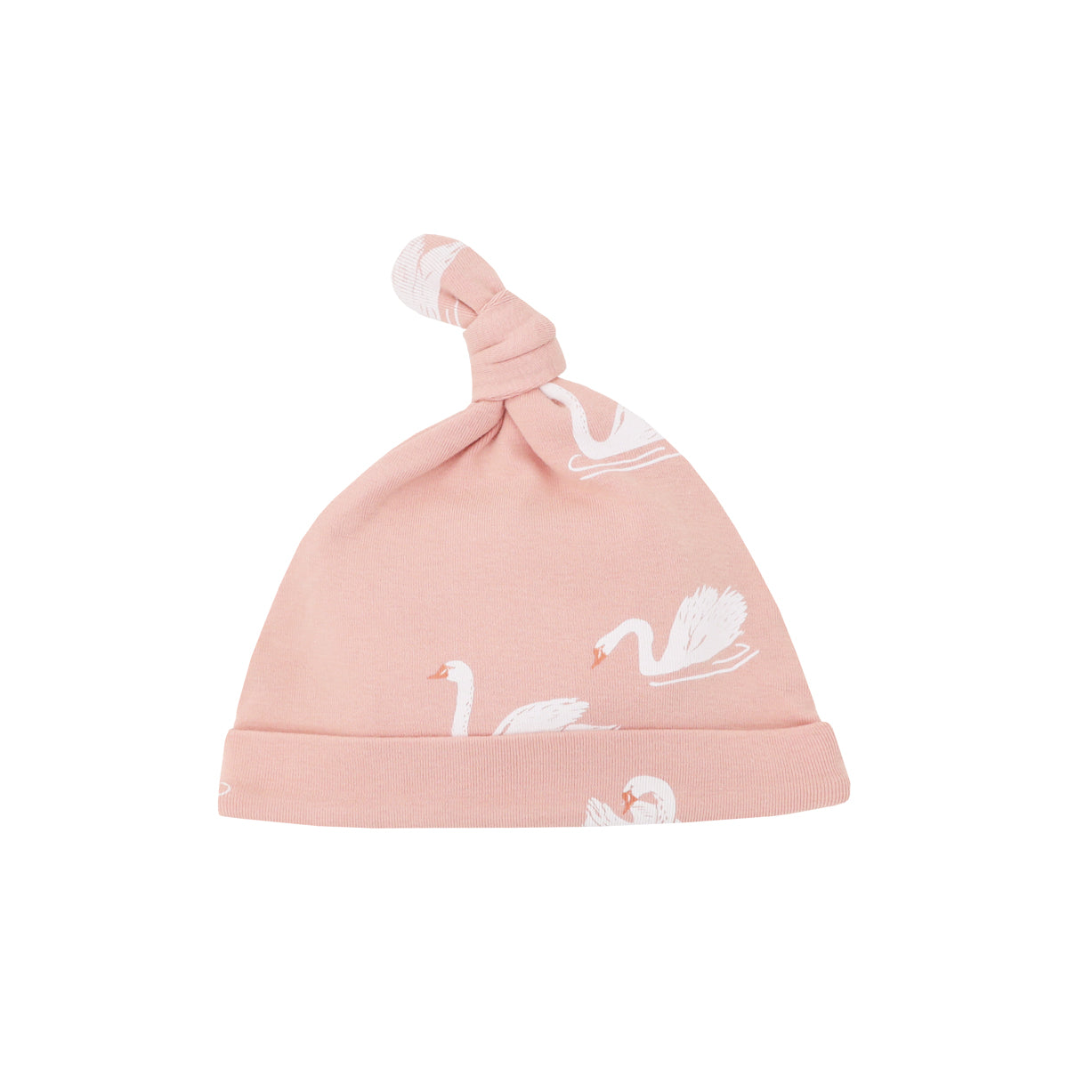 Baby Organic Knotted Hat in Swan Print by Le Petit Society — image 3