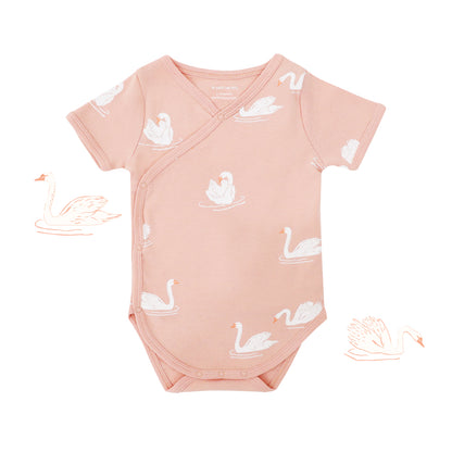 Baby Organic Kimono Romper in Swan Print by Le Petit Society — image 8