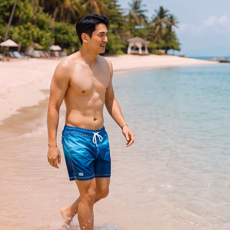 Swim Shorts in Midnight Ocean Gradient (Adult) by Le Petit Society — image 2
