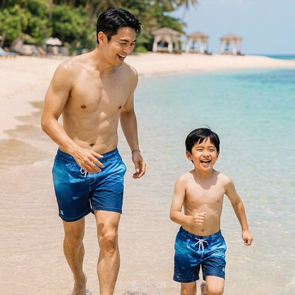 Swim Shorts in Midnight Ocean Gradient (Adult) by Le Petit Society — image 3