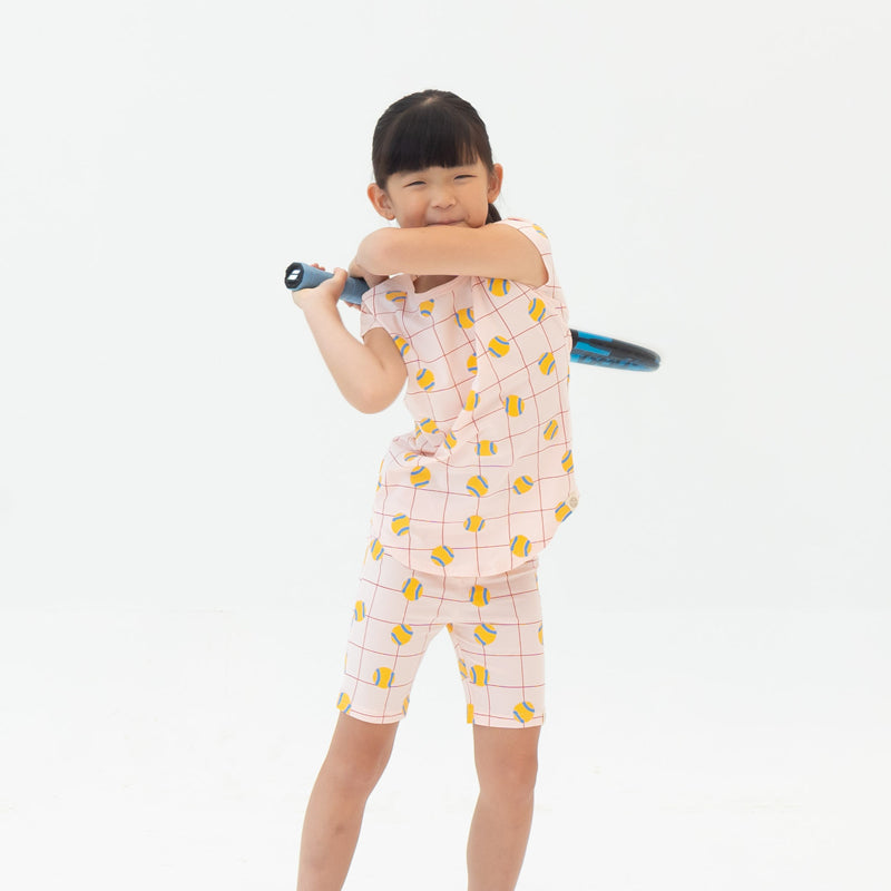Made For Play - Girls Drop Sleeve Tee in Tennis Print by Le Petit Society — image 3