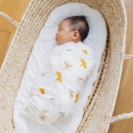 Baby Organic Swaddle in Tiger by Le Petit Society