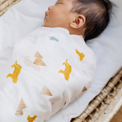 Baby Organic Swaddle in Tiger by Le Petit Society — image 2