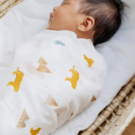 Baby Organic Swaddle in Tiger by Le Petit Society — image 2