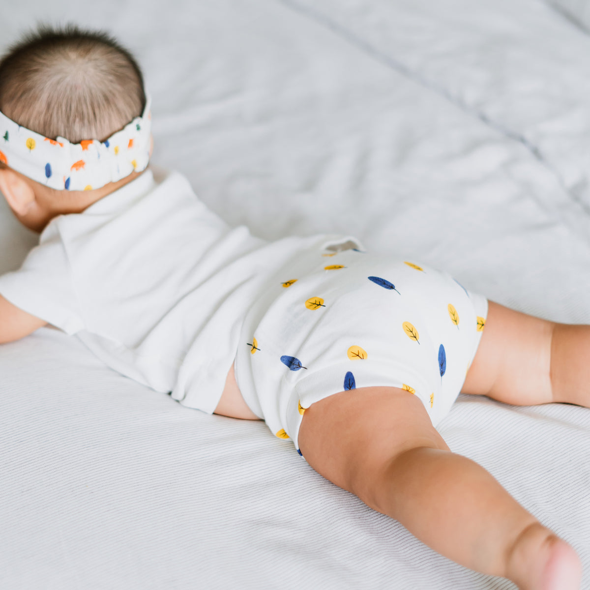 Baby Organic Boxer Shorts in Tree Print by Le Petit Society — image 2