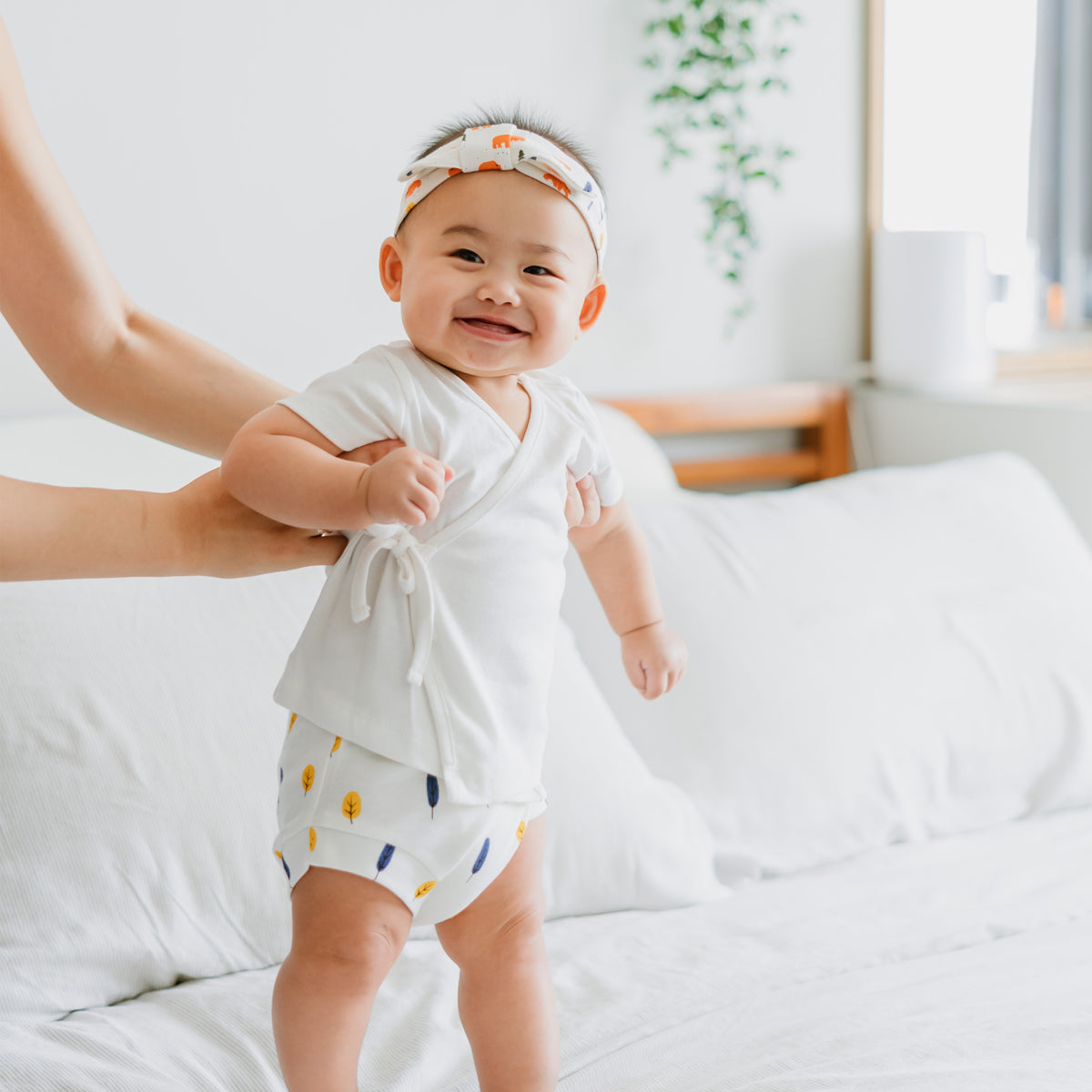 Baby Organic Boxer Shorts in Tree Print by Le Petit Society — image 4