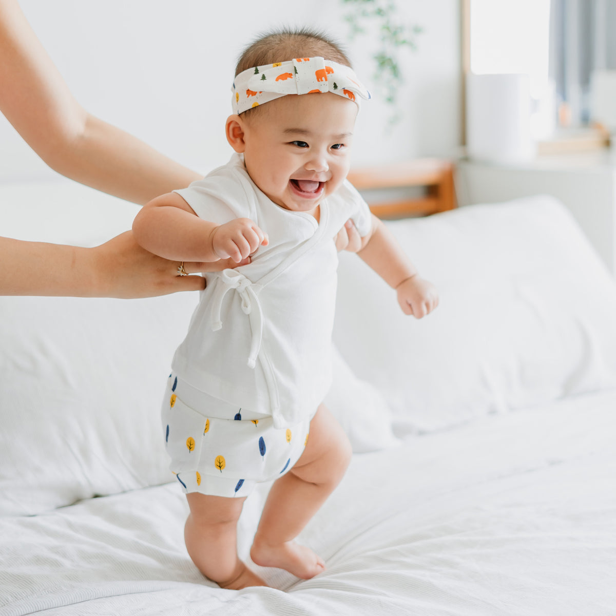 Baby Organic Boxer Shorts in Tree Print by Le Petit Society — image 5