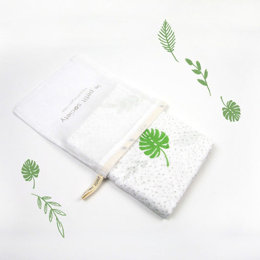 Baby Organic Swaddle in Tropical Leaves by Le Petit Society