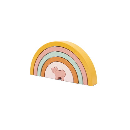 Wooden Rainbow Stacking in Mrs Cat by Trixie