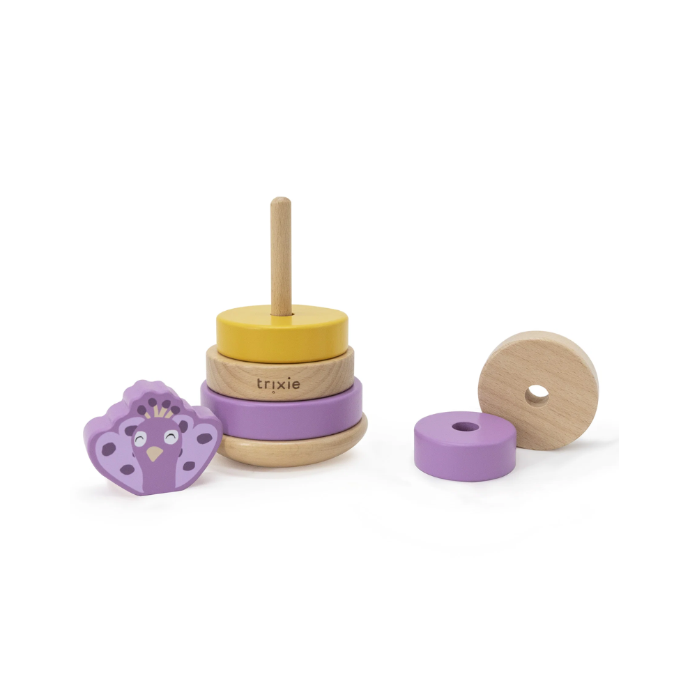 Wooden Stacking Toy in Mrs Peacock by Trixie — image 2