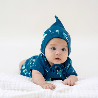 Organic Baby Bonnet Hat in Turtle Print by Le Petit Society