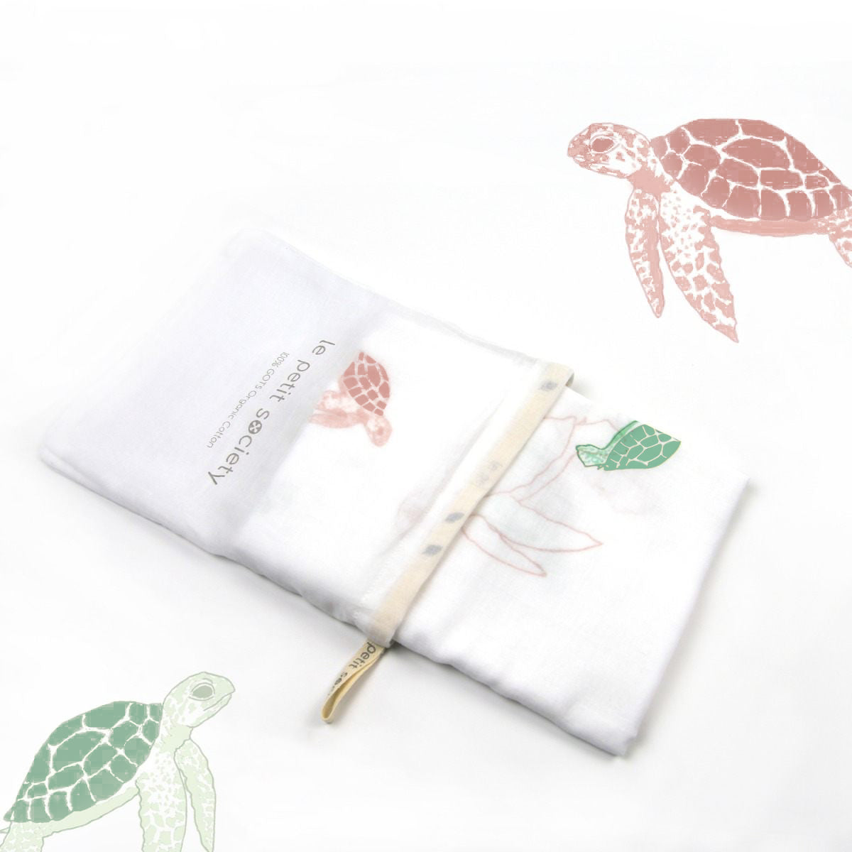 Baby Organic Swaddle in Turtles by Le Petit Society — image 3