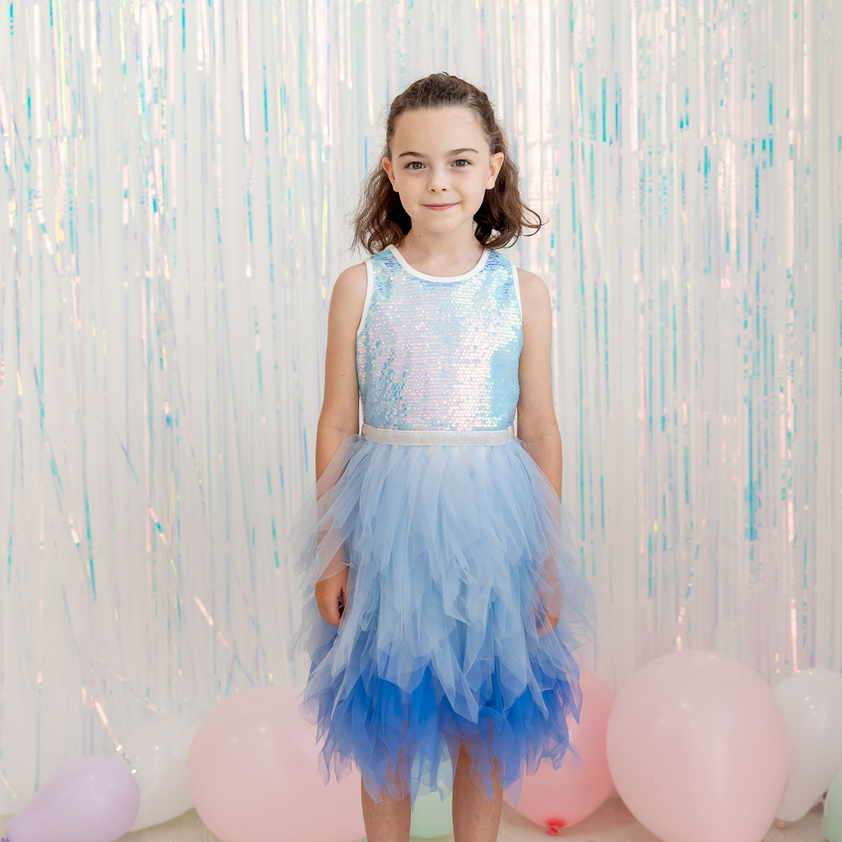 Flower Girl Series - Sequin Tutu Dress in Blue by Le Petit Society — image 9