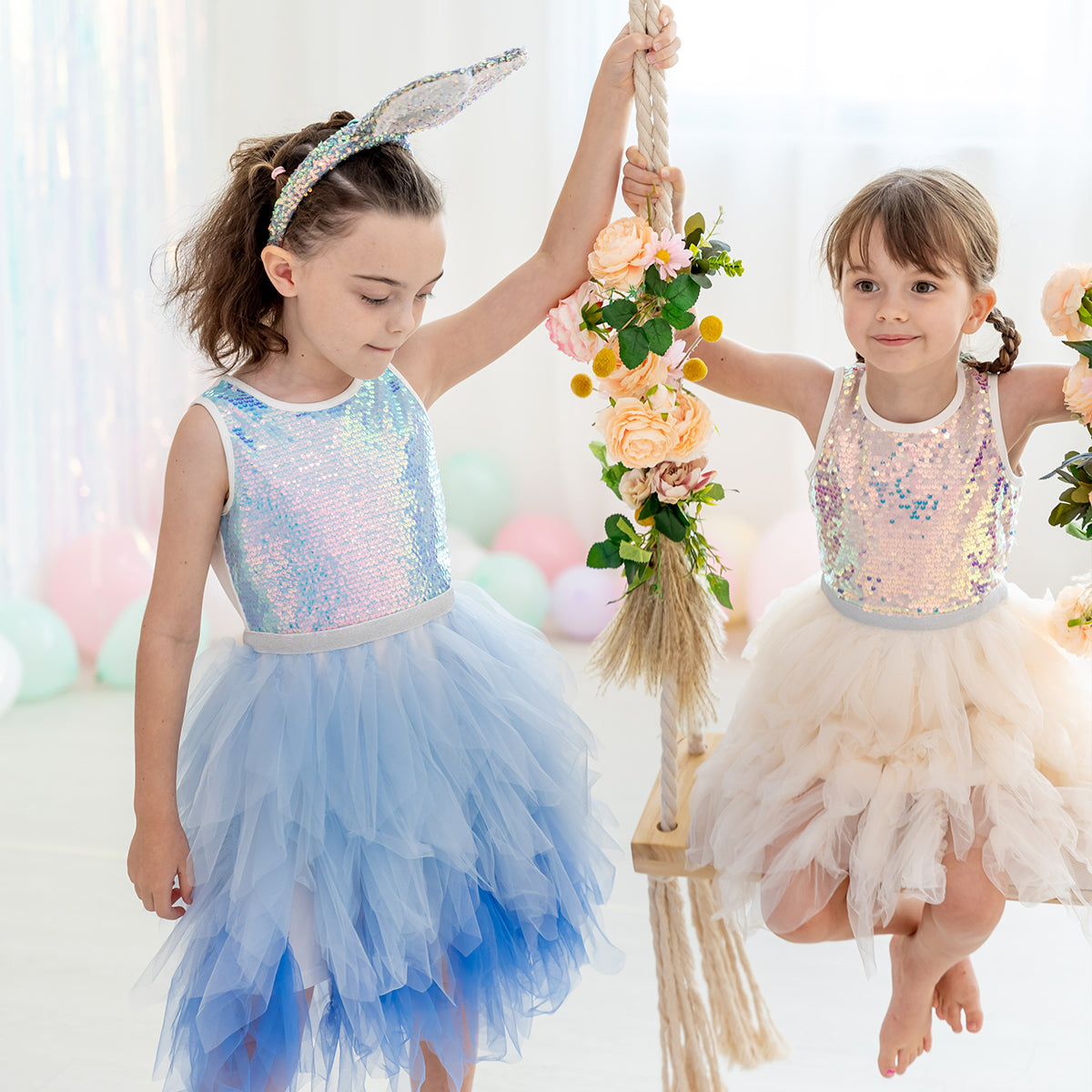 Flower Girl Series - Sequin Tutu Dress in Blue by Le Petit Society — image 4