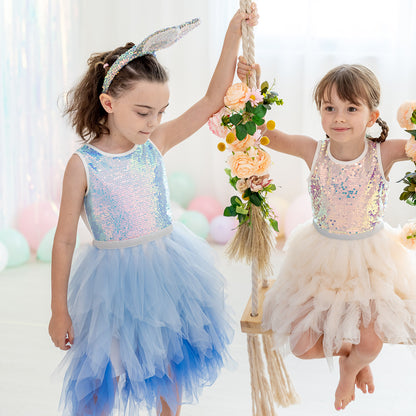 Flower Girl Series - Sequin Tutu Dress in Blue by Le Petit Society — image 4