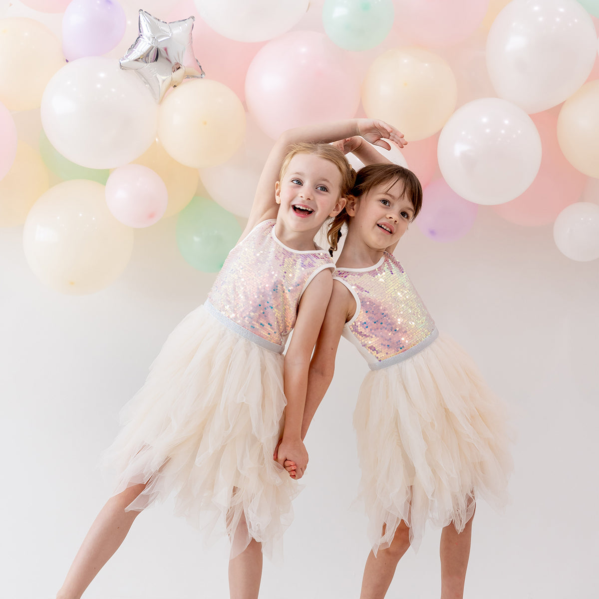 Flower Girl Series - Sequin Tutu Dress in Ivory by Le Petit Society — image 2