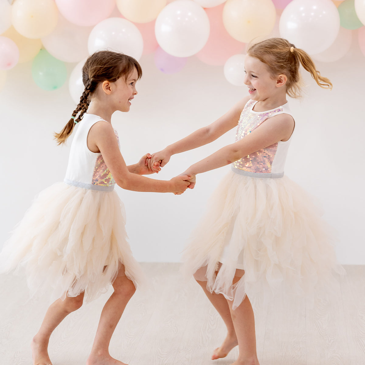 Flower Girl Series - Sequin Tutu Dress in Ivory by Le Petit Society — image 7