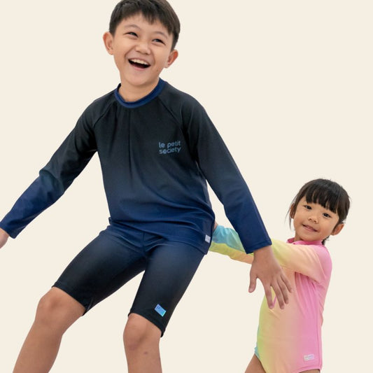 Rash Swim Top in Navy Gradient by Le Petit Society