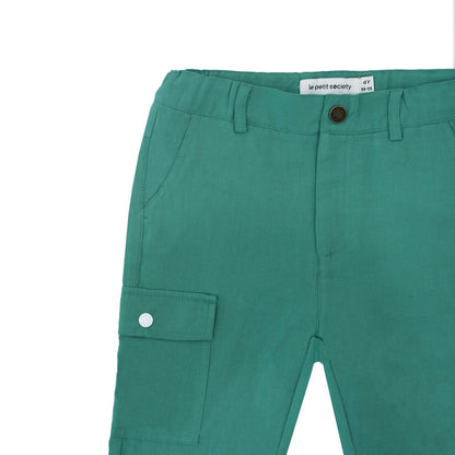 Kids Utility Pants in Green by Le Petit Society — image 7