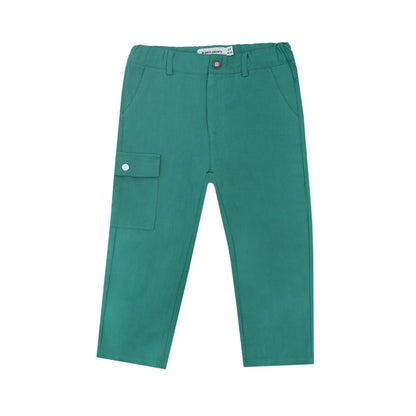 Kids Utility Pants in Green by Le Petit Society — image 4