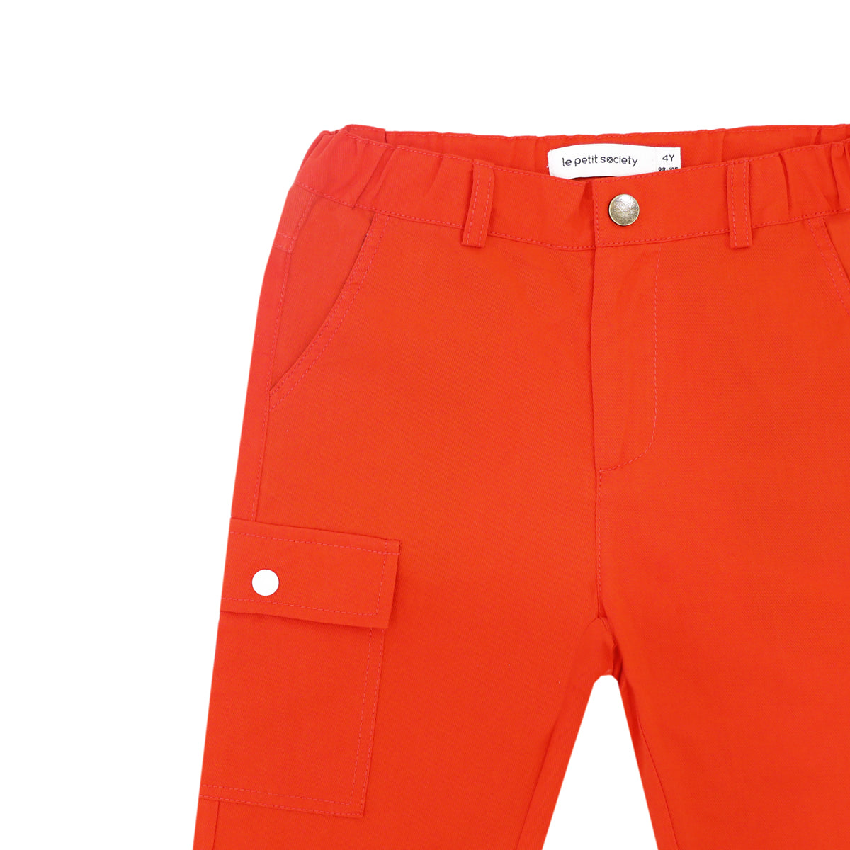 Kids Utility Pants in Orange by Le Petit Society — image 8