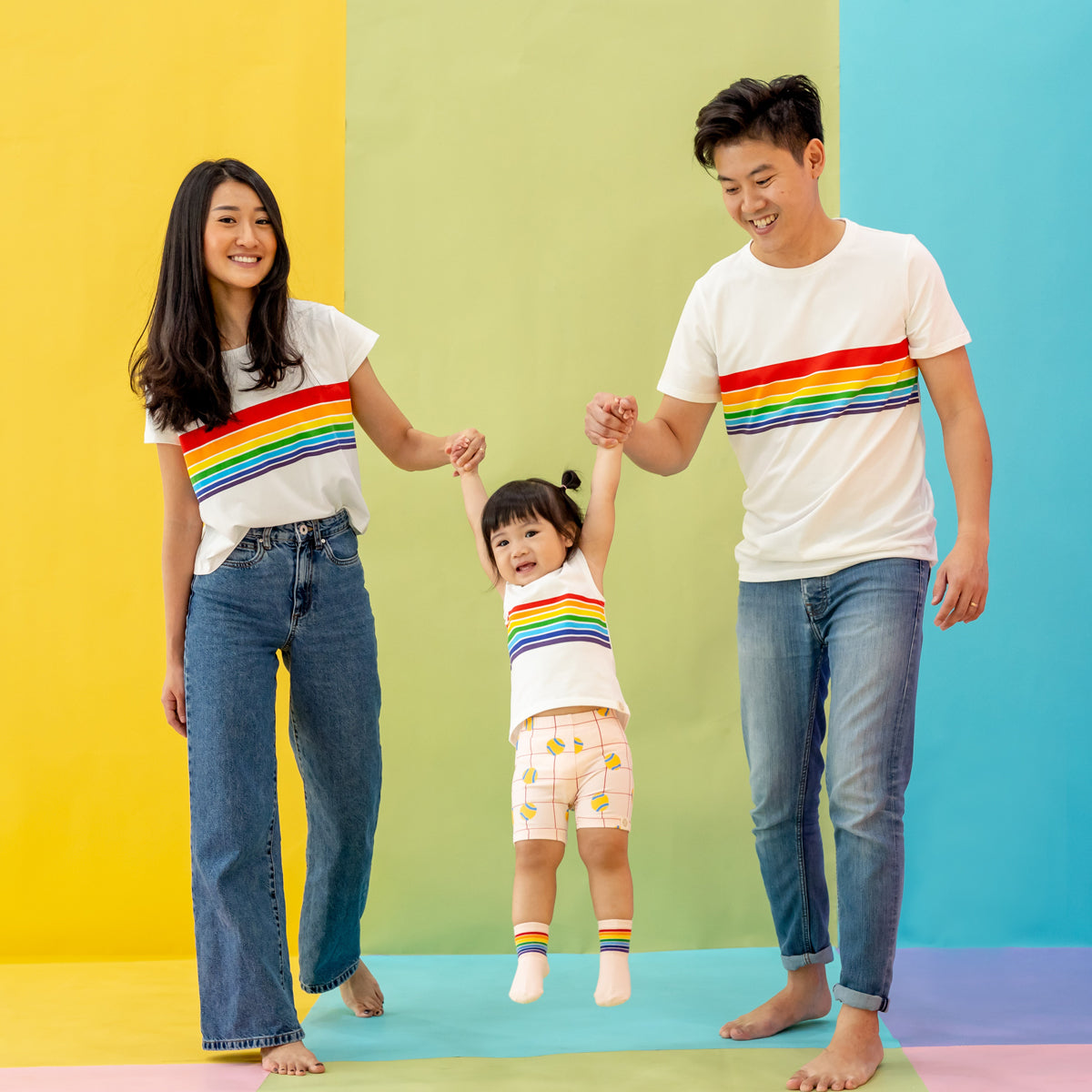 Rainbow Series - Adult Tee in White (Unisex) by Le Petit Society — image 5