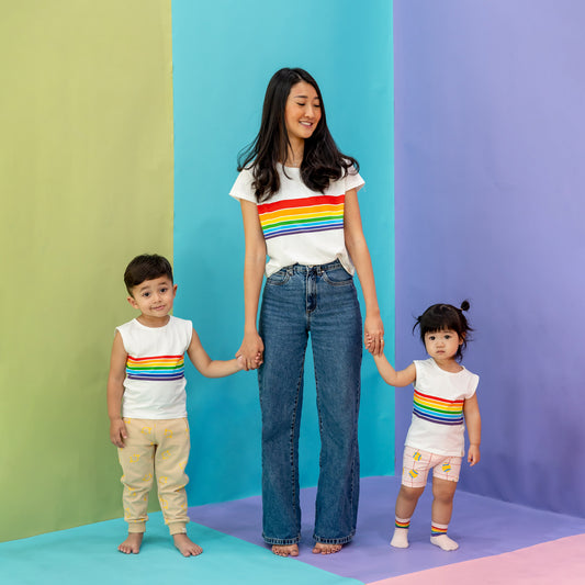 Rainbow Series - Adult Ladies Tee in White by Le Petit Society