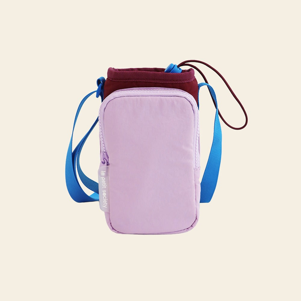 Water Bottle Sling Bag in Berry/Lilac by Le Petit Society