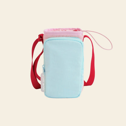 Water Bottle Sling Bag in Strawberry/Mint by Le Petit Society