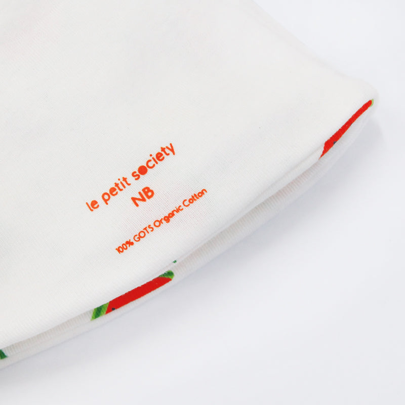 Organic Baby Hat in Watermelon Print by Le Petit Society — image 3