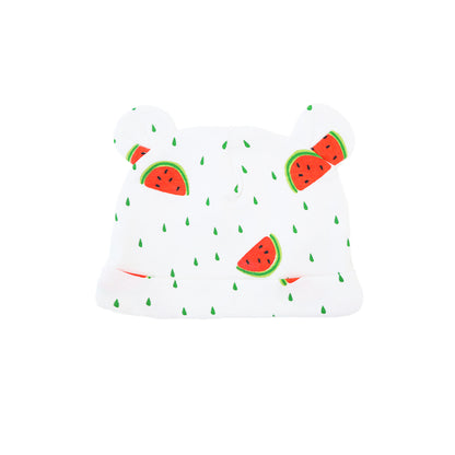 Baby Organic Bear Hat in Watermelon Print by Le Petit Society — image 2
