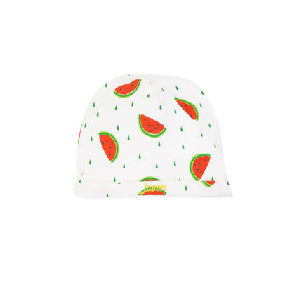Organic Baby Hat in Watermelon Print by Le Petit Society — image 2