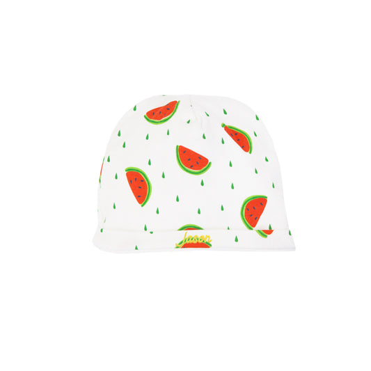 Organic Baby Hat in Watermelon Print by Le Petit Society — image 2