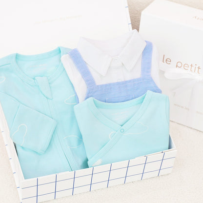 Welcome to the World Baby Boy Set in Daydreamer Baby by Le Petit Society