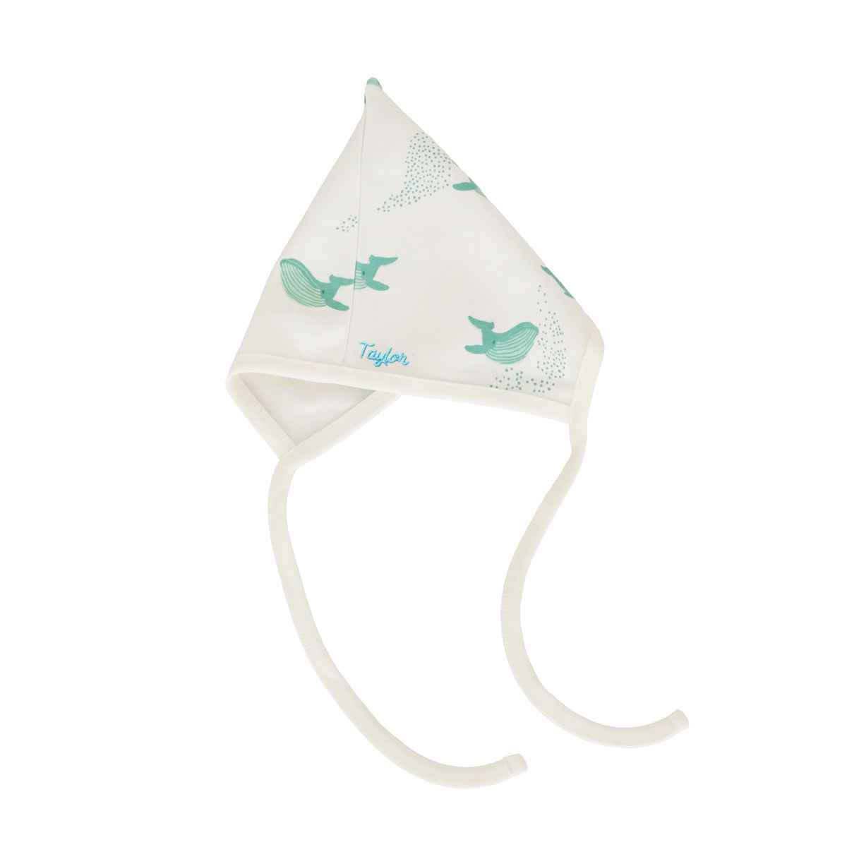 Organic Baby Bonnet Hat in Whale Print by Le Petit Society — image 2