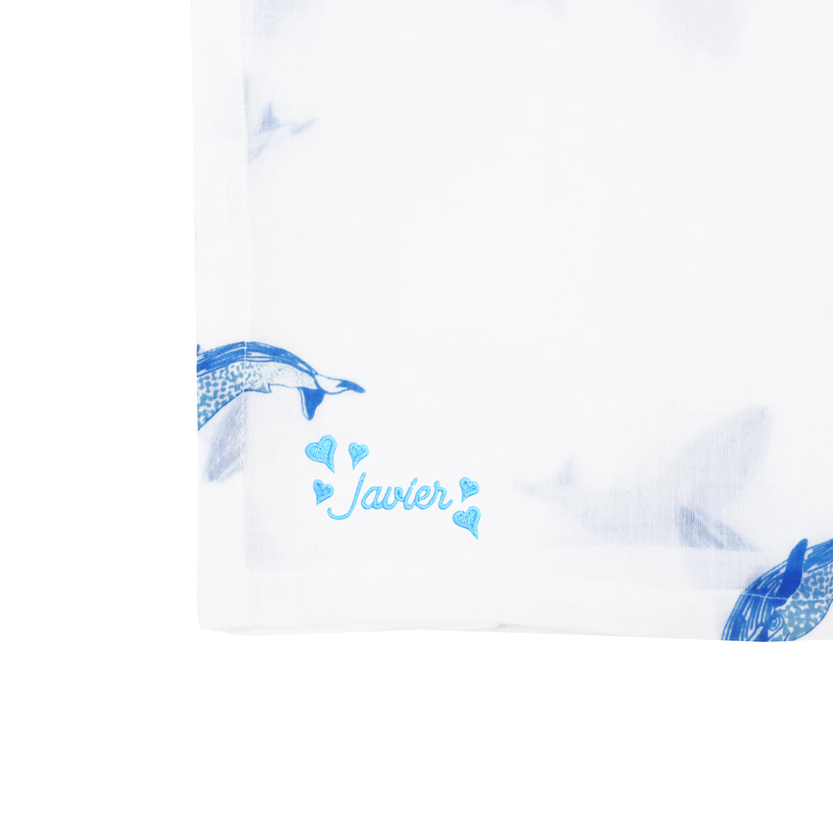 Baby Organic Swaddle in Whale (Personalisable) by Le Petit Society — image 2