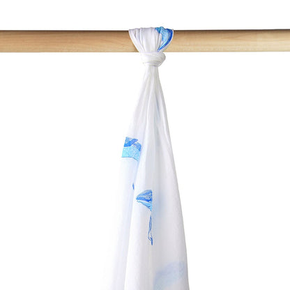 Baby Organic Swaddle in Whale (Personalisable) by Le Petit Society — image 6