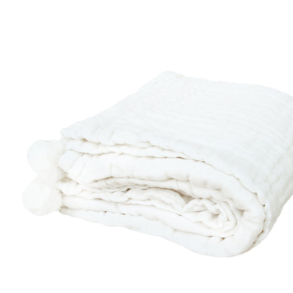 Keepsake Kids/Adult Single Blanket in White by Le Petit Society