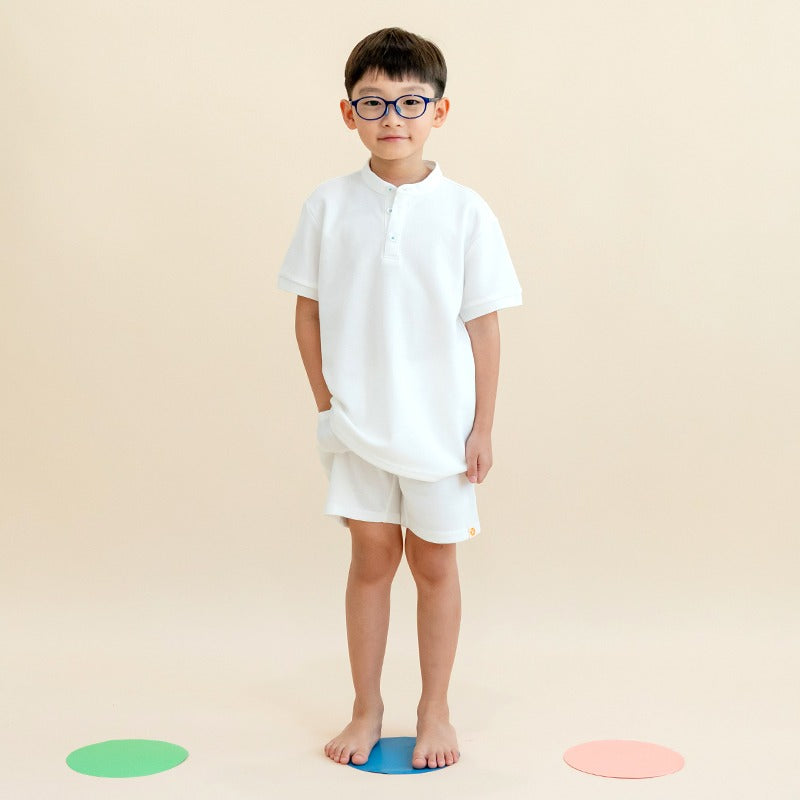 Polo Series - Boys Polo Shirt in White by Le Petit Society — image 8