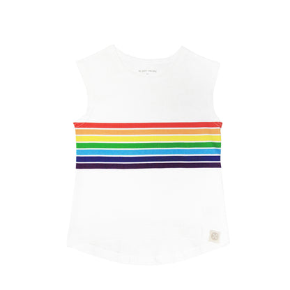 Rainbow Series - Kids Tank in White by Le Petit Society — image 2
