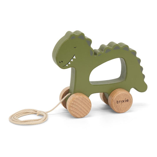 Wooden Pull in Along Toy - Mr Dino by Trixie