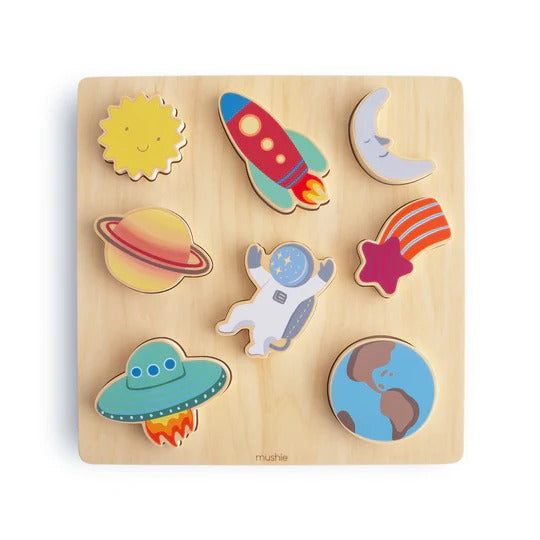 Wooden Puzzle in Space by Mushie