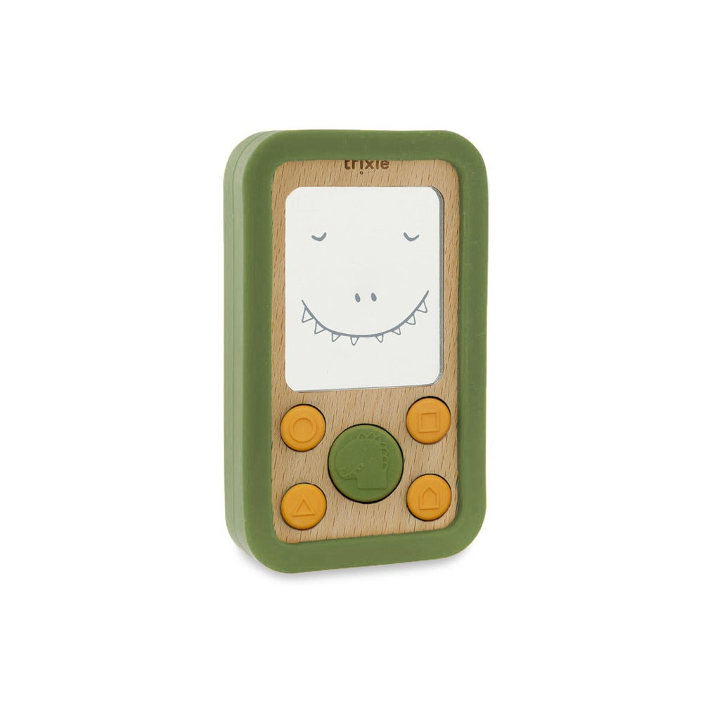 Wooden Silicone Baby Phone in Mr. Dino by Trixie