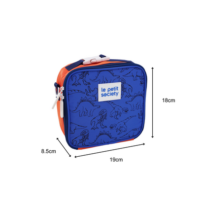 Infographic showing the dimensions of the thermal mini lunch bag.