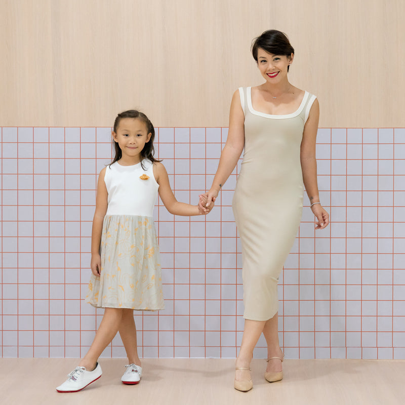 Ladies Jersey Knit Dress in Beige by Le Petit Society — image 3