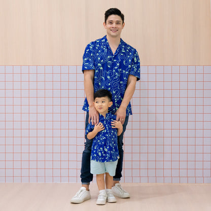 Zodiac Series - Boys Shirt in Blue Snake Print by Le Petit Society — image 5