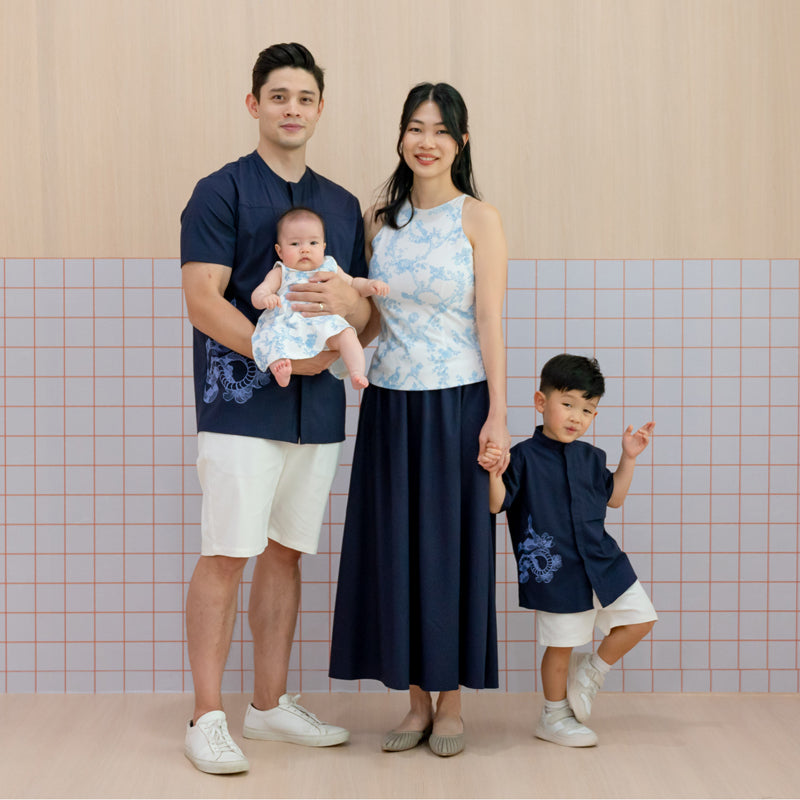 Zodiac Series - Boys Shirt in Navy Snake Print by Le Petit Society — image 4