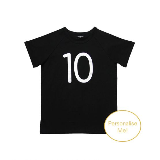 Number 10 Tee in Black/Silver